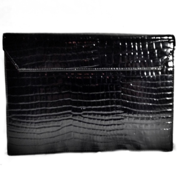 Vintage 1940s Black Alligator Clutch Bag - Picture 3 of 7
